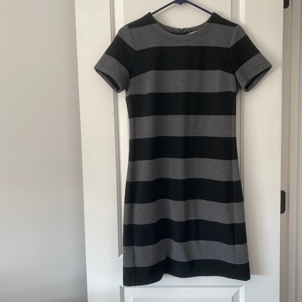 Short Sleeved Black and Gray Dress